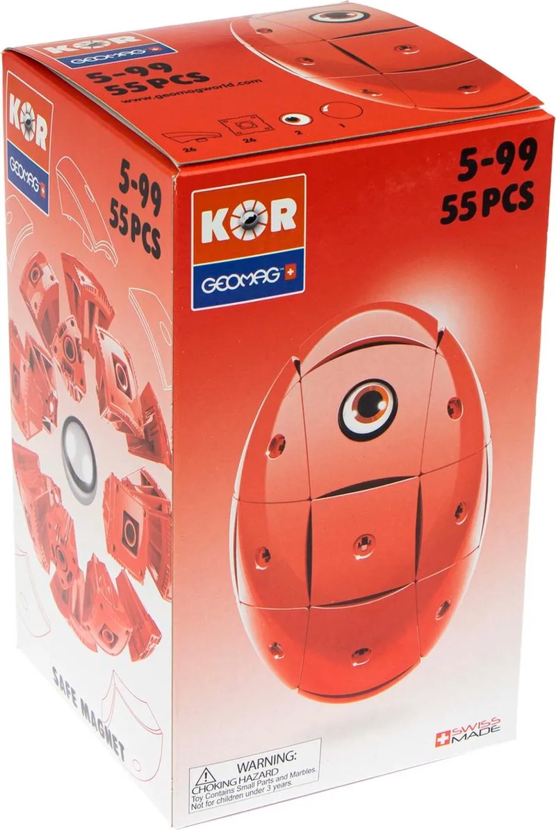 KOR 2.0 Pantone 485 Red 55 delig fra Geomag i Rood – produktbillede