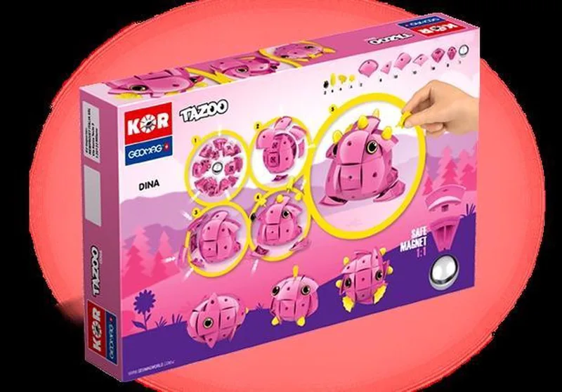 Kor Tazoo Dina 71-delig från Geomag i Roze – produktbild