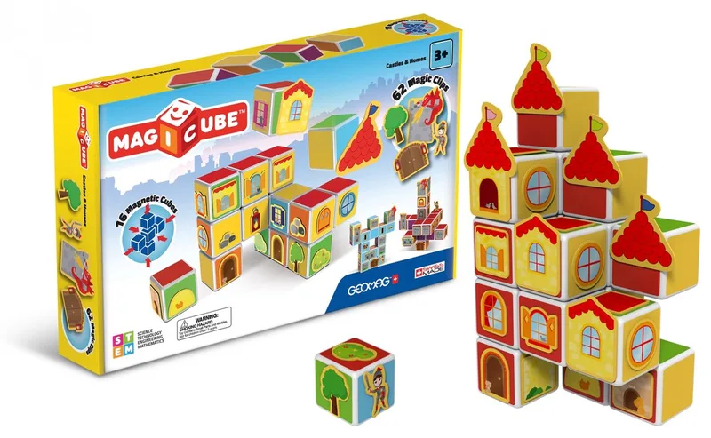 MagiCube Castles & Home - 78 delig fra Geomag i Multicolor – produktbillede