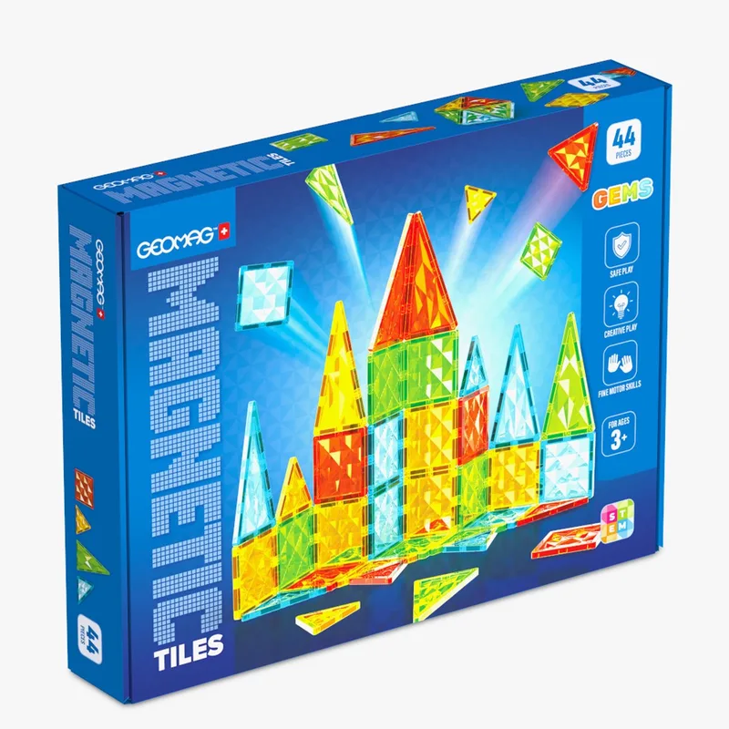 MagiCube - Educatief kinderspeelgoed - Magnetische tegels - Gerecycled kunststof - Milieubewust - 44-delige set by Geomag in Multicolor – product photo