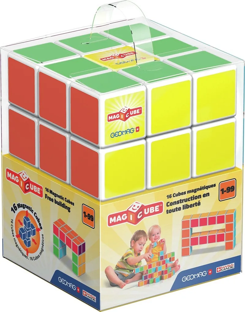 MagiCube Free Building Recycled - Magnetische Bouwblokken - 16-delig - Vanaf 3 jaar by Geomag in Multikleur – product photo