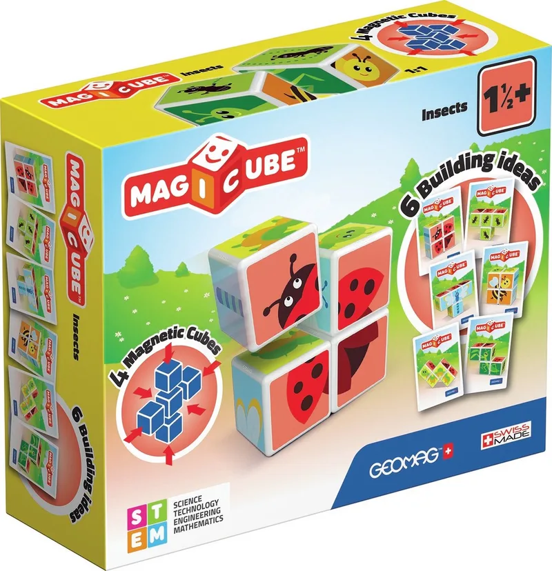 MagiCube Insects - Magnetische Insectenblokken - 7-delig - Vanaf 1 jaar fra Geomag i Multikleur – produktbillede