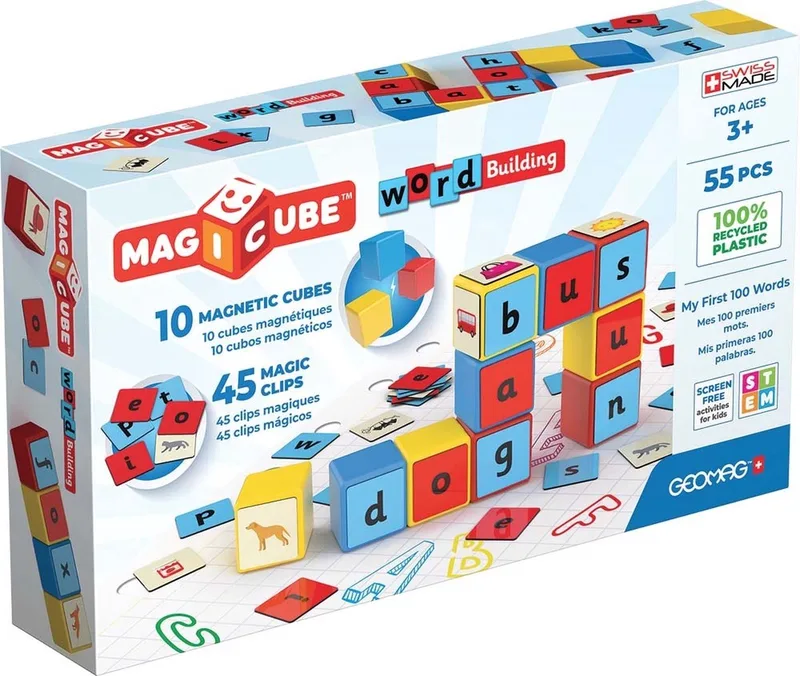 MagiCube Recycled - Magnetische Bouwblokken - 55-delig - Vanaf 3 jaar de Geomag en Multikleur – photo du produit