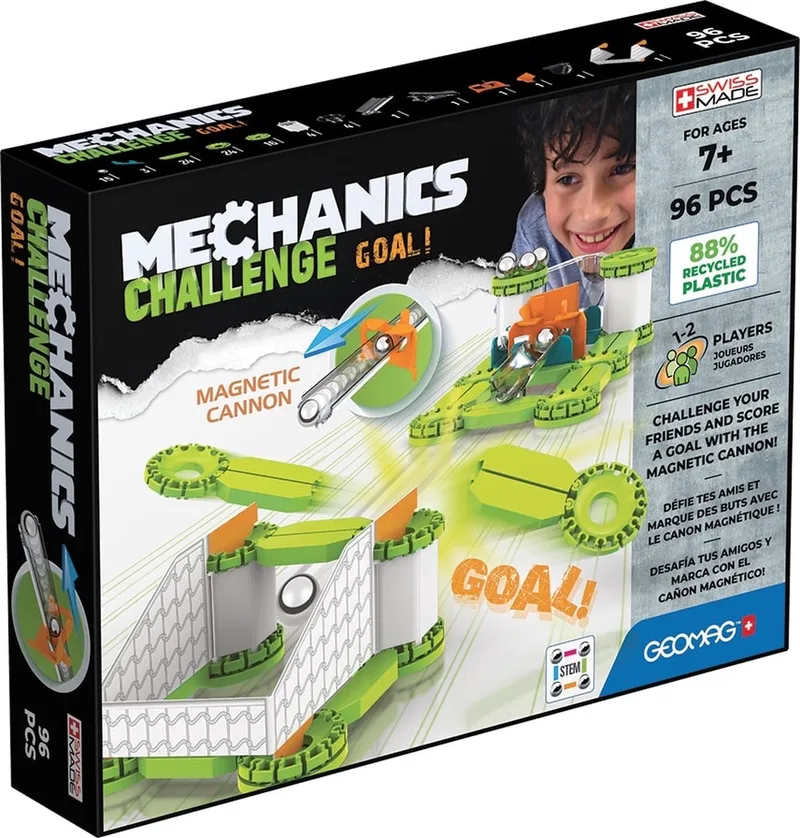 Mechanics Recycled Challenge Goal - Magnetisch Constructiespeelgoed Voetbaldoel - 96-delig - Vanaf 7 jaar by Geomag in Multikleur – product photo