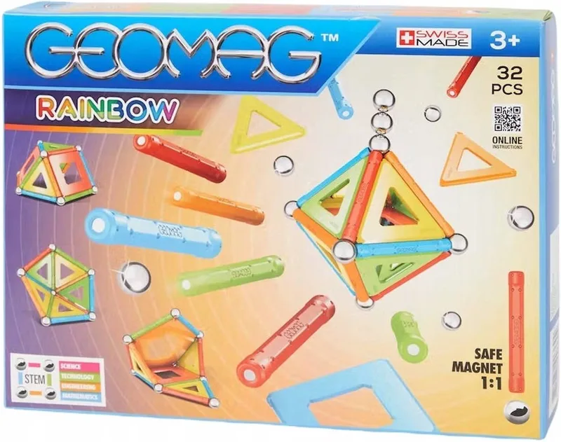 Rainbow 32-Delig fra Geomag i Blauw – produktbillede