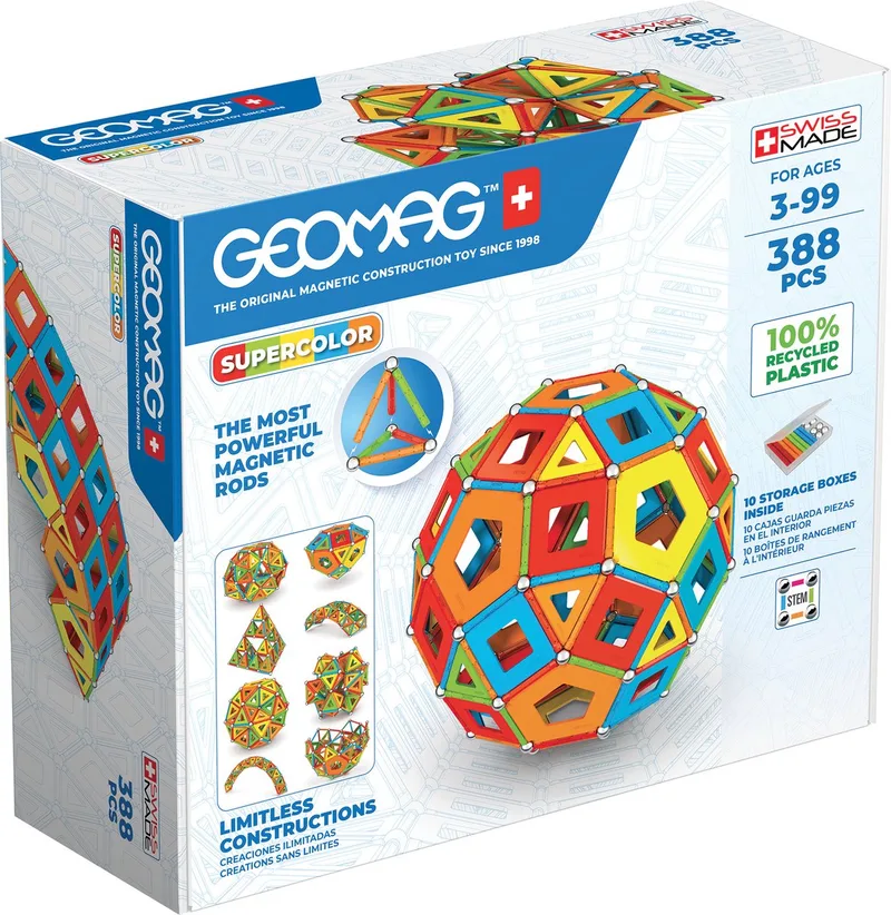 Super Color Panels Recycled - Magnetisch Constructiespeelgoed met Panelen - 388-delig - Vanaf 3 jaar by Geomag in Multikleur – product photo