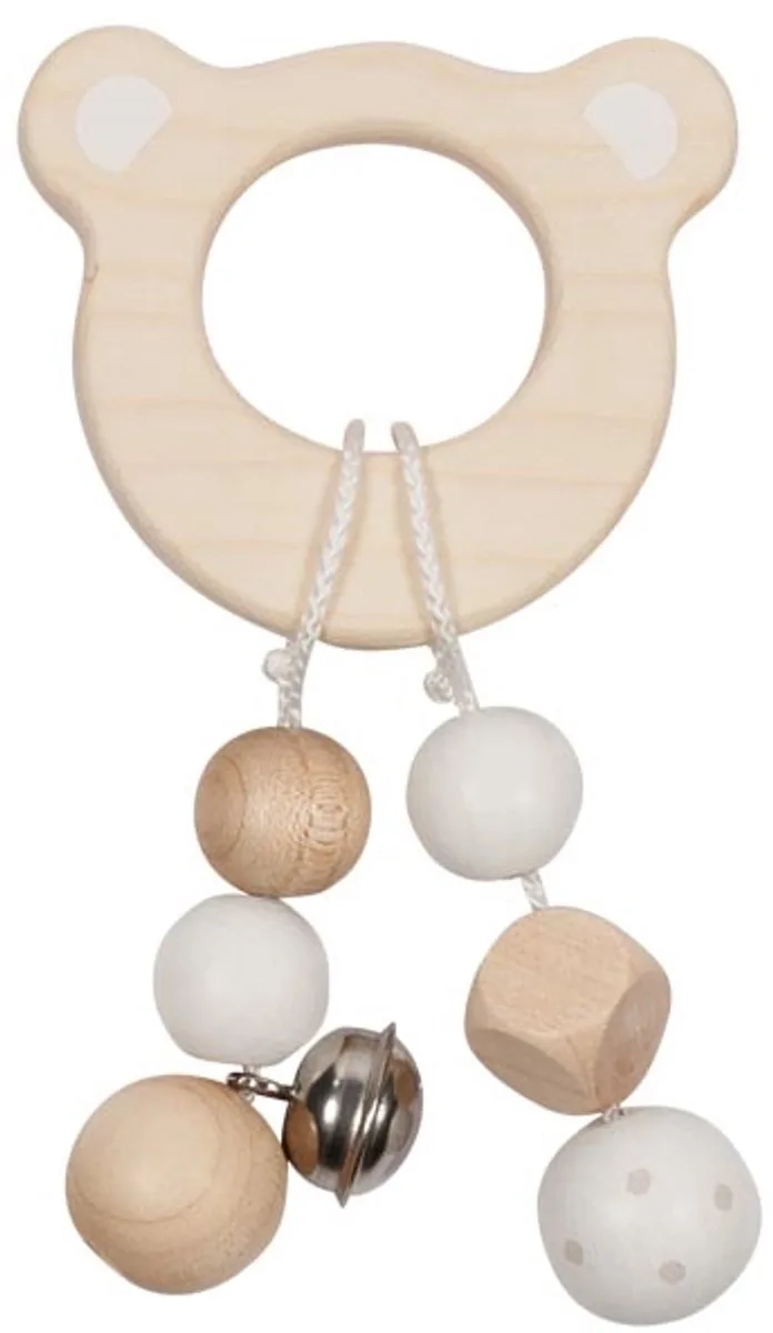 Baby Bijtring: BEER H12cm, hout van Goki in Meerkleurig – productfoto