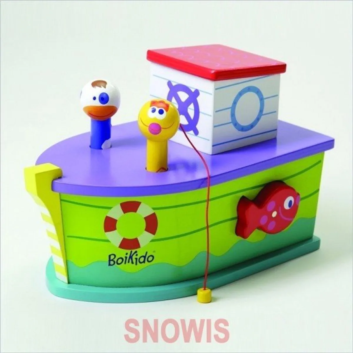 Boikido Magnetische Vissersboot - Houten Speelgoed de Goki en Multicolore – photo du produit