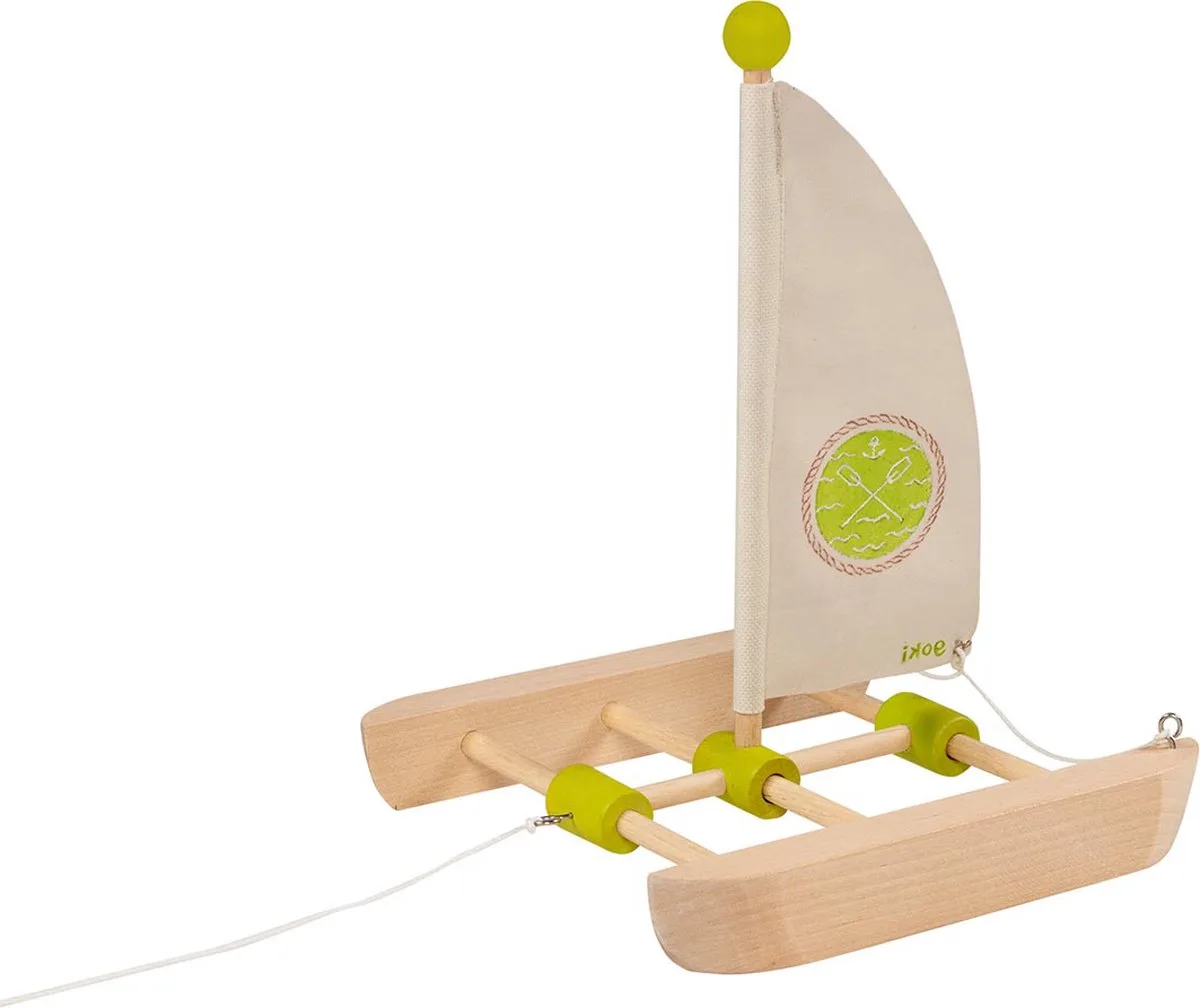 Bouwkit: CATAMARAN, hout en tekstiel, 5+ by Goki in Multicolour – product photo