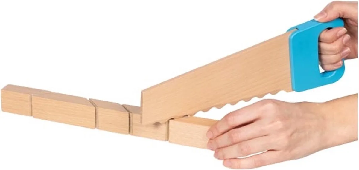 BOUWSTENEN met KLITTENBAND, 11-delig, zaag 26,5x9x1,2cm, hout, 2+ von Goki in Mehrfarbig – Produktfoto