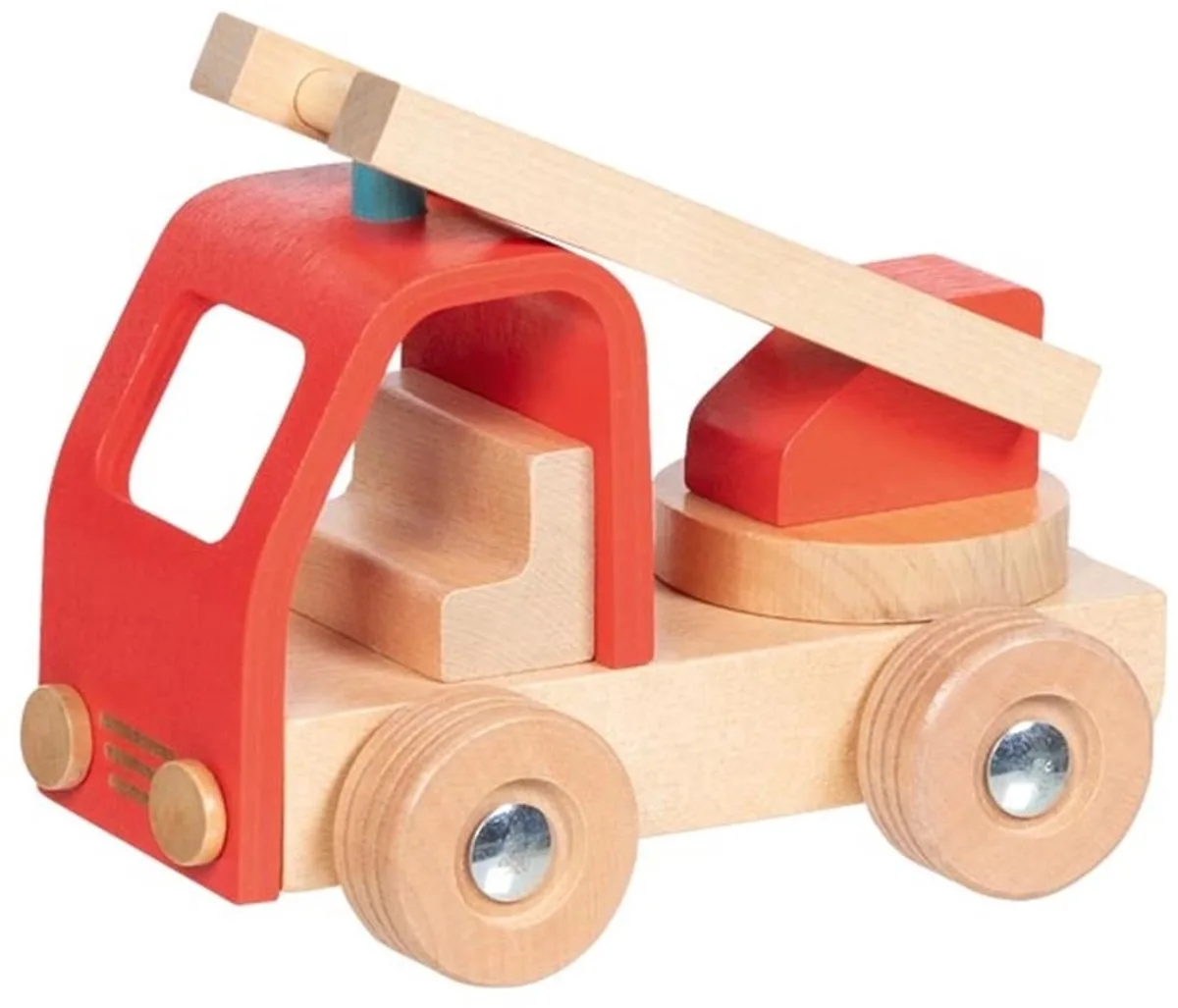 brandweerauto houten speelgoed met ladder voor kinderen. de Goki en Multicolore – photo du produit