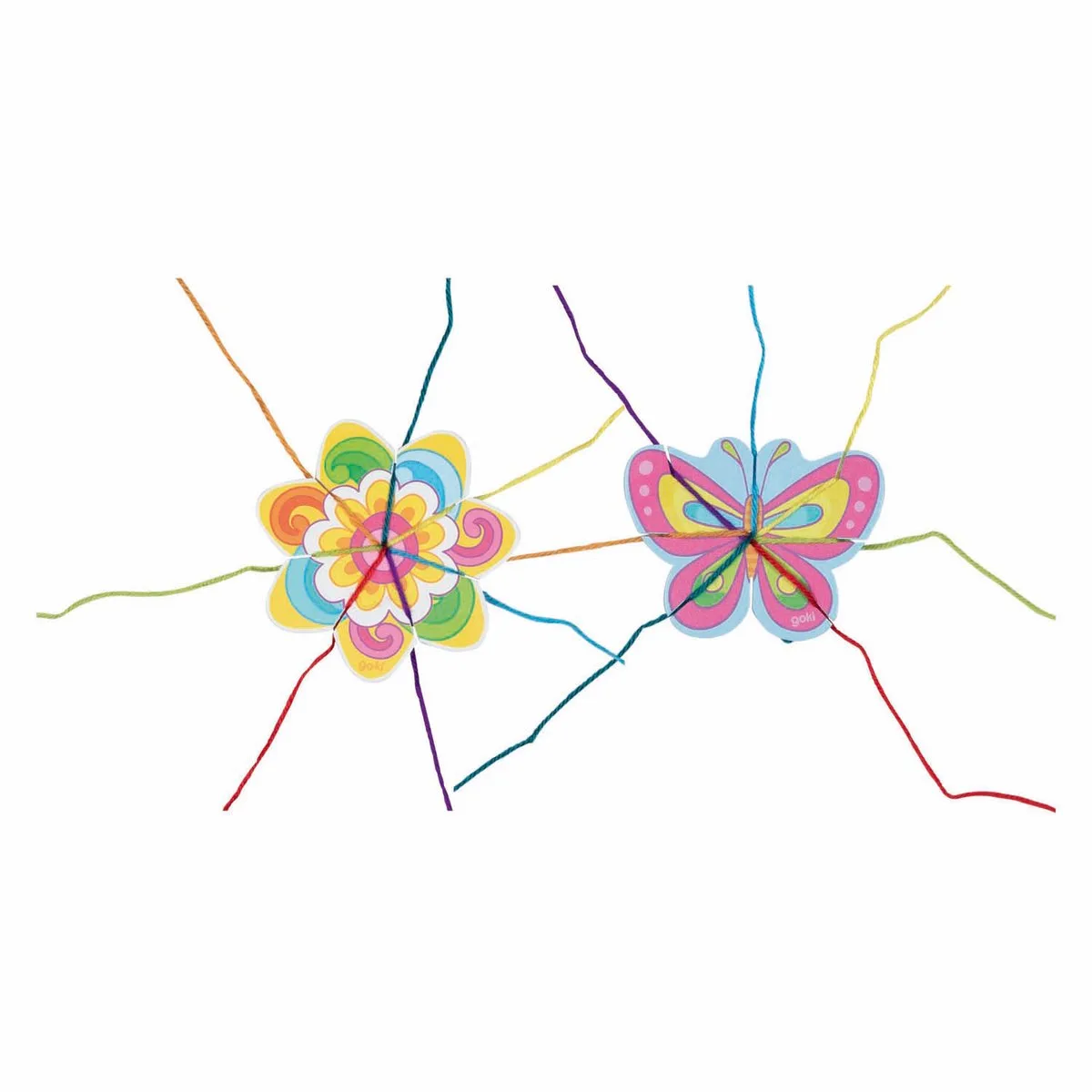 breiwerk speelgoed bloem en vlinder creatief handwerk. von Goki in Mehrfarbig – Produktfoto