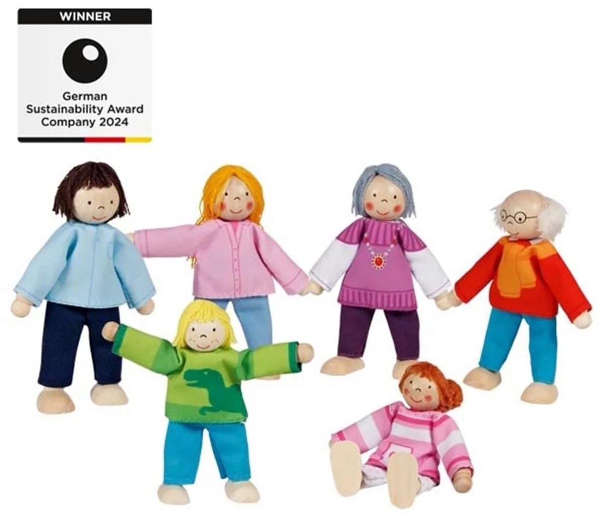 Buigpopjes - Moderne Familie - 6 Stuks - 3 Jaar van Goki in Meerkleurig – productfoto