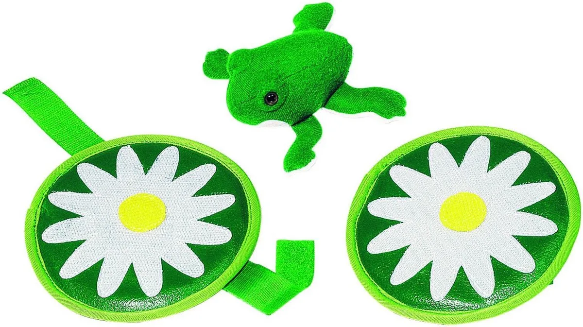 Buitenspeelgoed - Kikker Vang- En Werpspel - Met Klittenband - 4 Jaar van Goki in Groen, Wit, Geel – productfoto