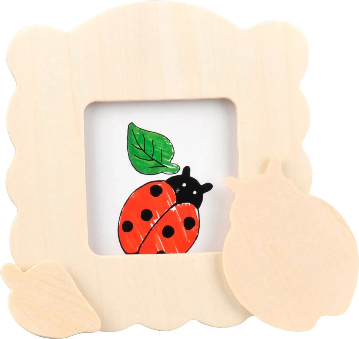 Fotolijstje met vogel om zelf te beschilderen 11 x 12 cm fra Goki i Brun – produktbillede