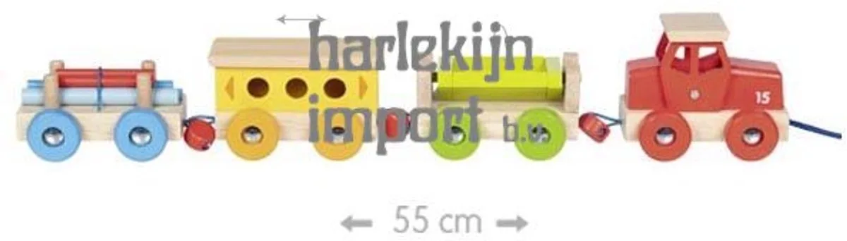 Goederentrein - Gk-Rail - 55X7,6X8,8Cm - Hout - 2 Jaar von Goki in Mehrfarbig – Produktfoto