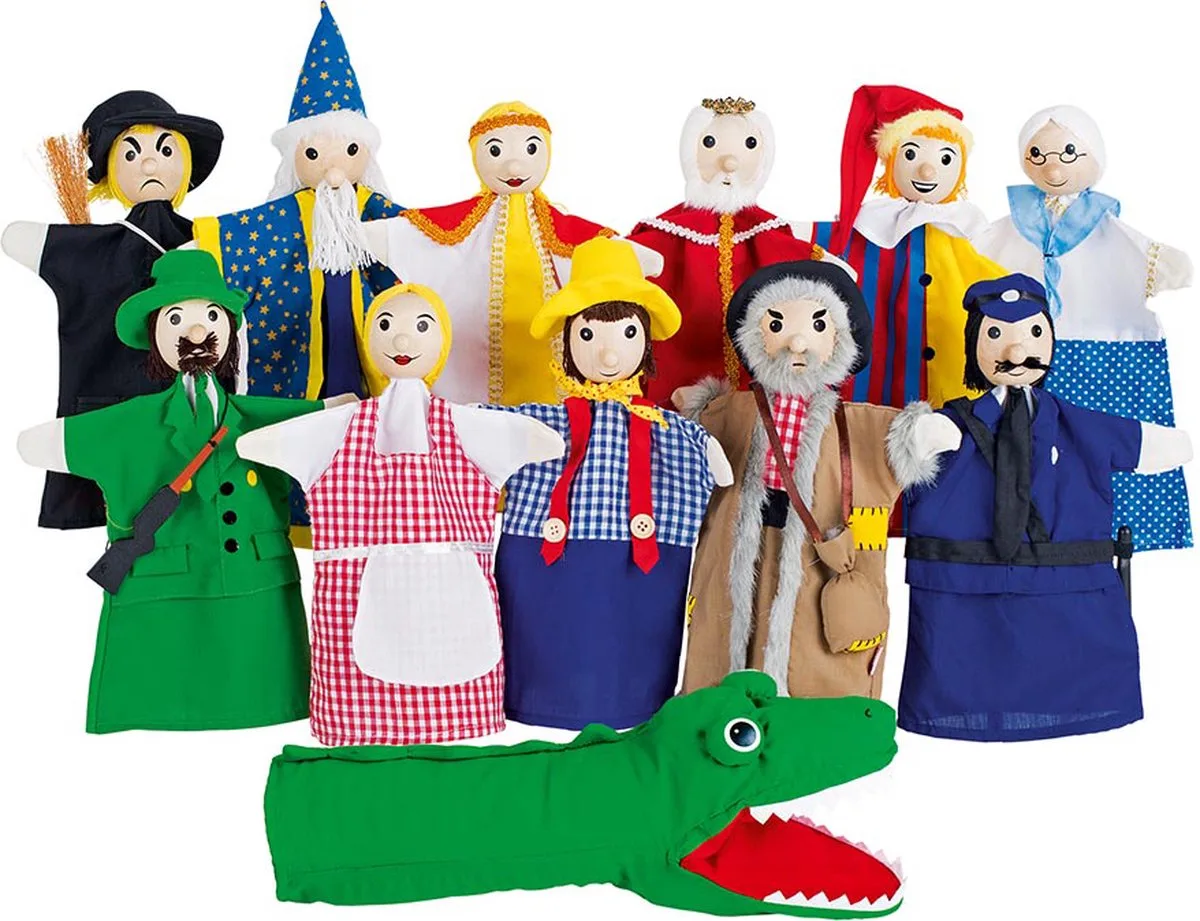 Handpoppen - Set Van 12 - H27Cm - 4 Jaar van Goki in Meerkleurig – productfoto