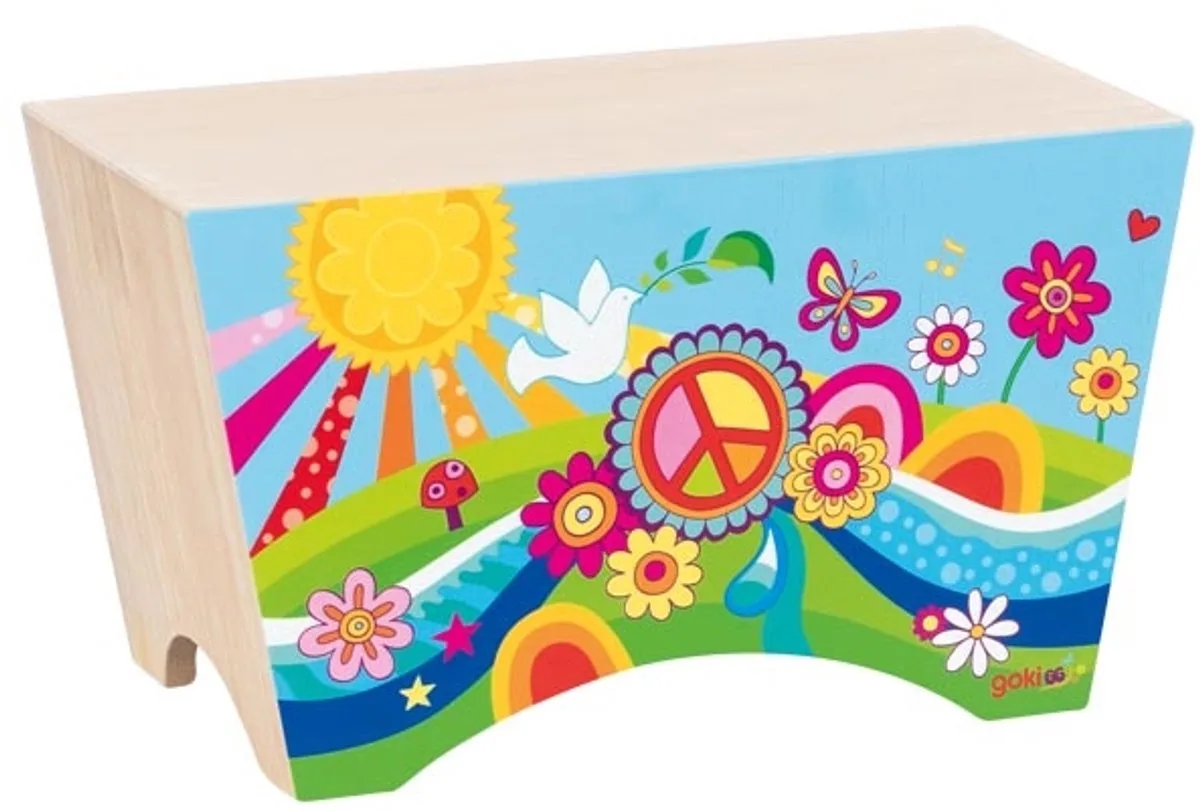 handtrommel cajon houten muziekinstrument voor kinderen. von Goki in Mehrfarbig – Produktfoto