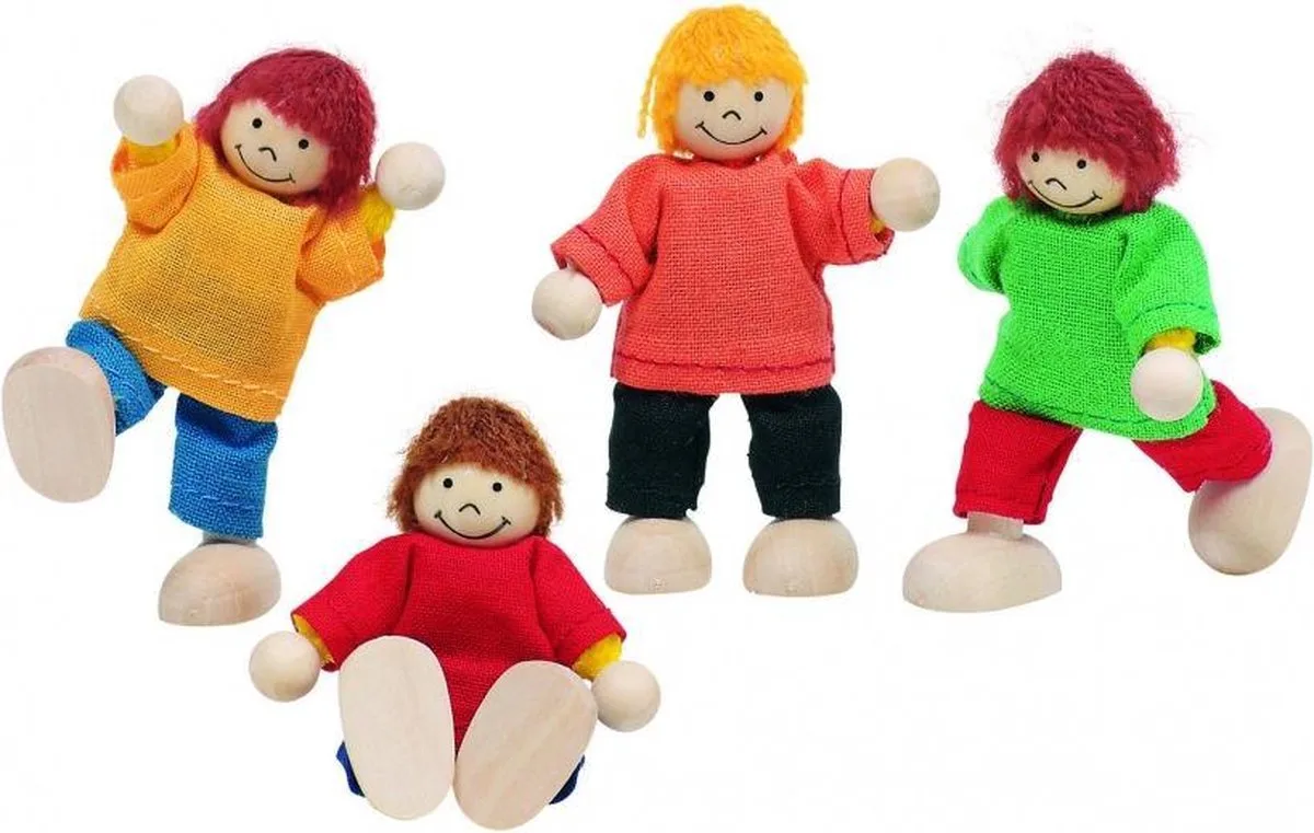 Houten Buigpopjes Set Kinderen 6cm de Goki en Multicolore – photo du produit
