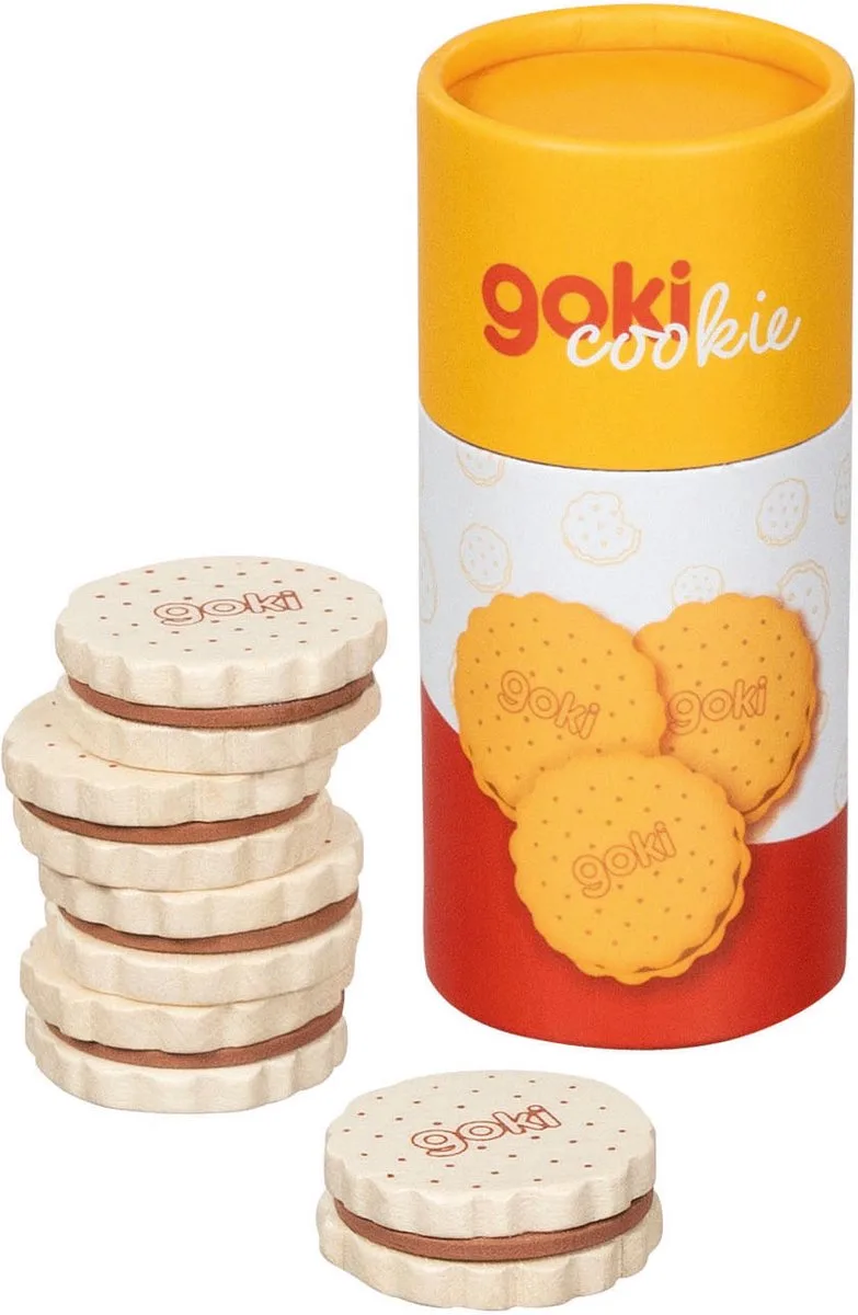 houten koekjes speelgoed - dubbel biscuit in kartonnen verpakking. von Goki in Mehrfarbig – Produktfoto