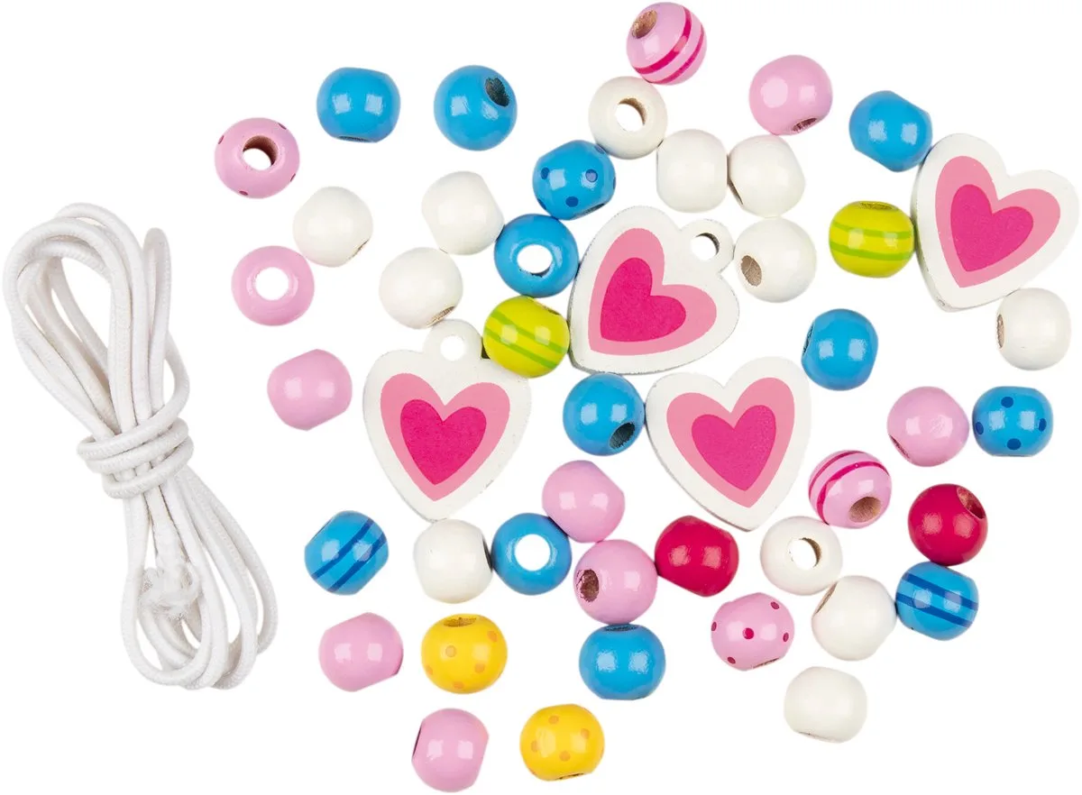 Houten parelset - 46 Parels - Maak Je Eigen Ketting Of Armband - 4 Jaar by Goki in Multicolour – product photo