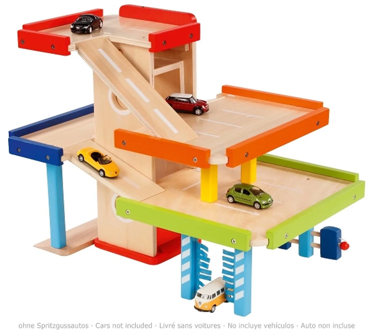 Houten speelgoed - Parkeergarage - 51,9X31,4X38,5Cm - 3 Jaar från Goki i Flerfärgad – produktbild