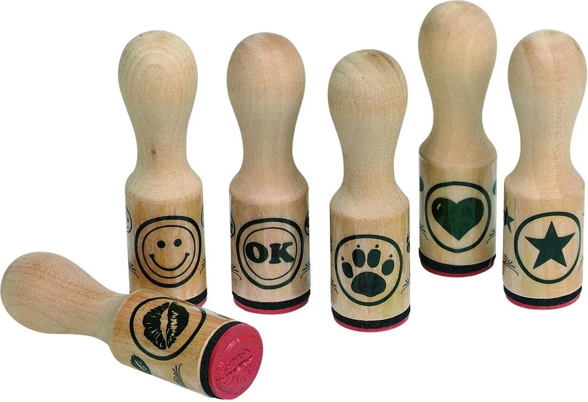 Houten Stempels - Set van 6 van Goki – productfoto