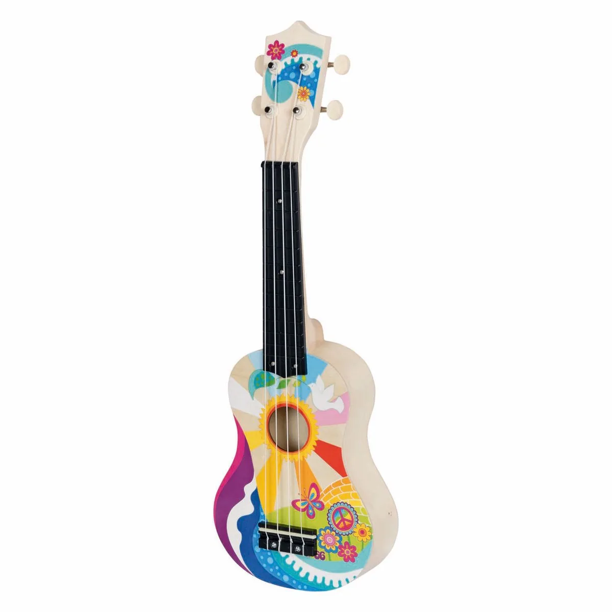 Wooden Ukulele Flower Power von Goki in Mehrfarbig – Produktfoto