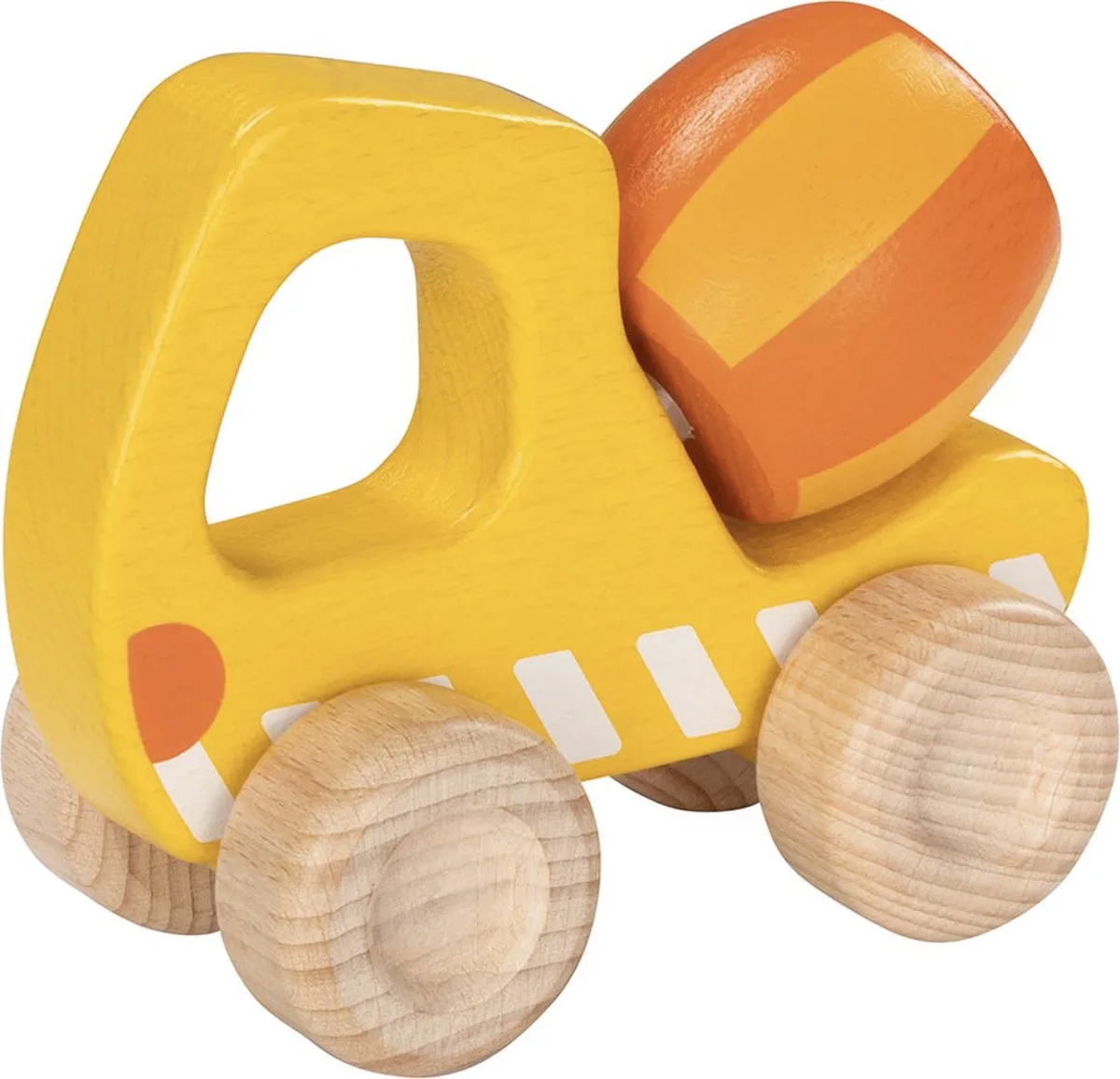 Houten voertuig - Cementmixer - 13X6,4X10Cm - 2 Jaar de Goki en Multicolore – photo du produit