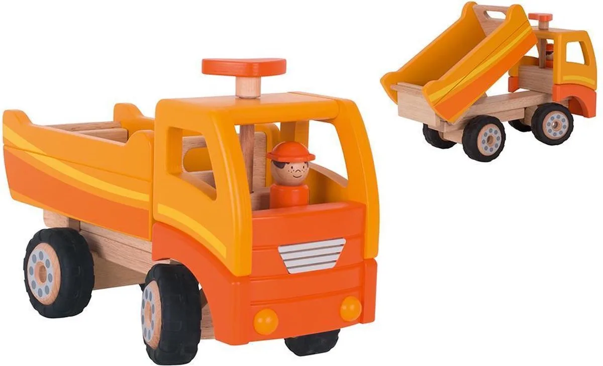 Houten voertuig - Kiepauto - 38X15,5X24Cm - Met Rubberen Banden - 3 Jaar von Goki in Mehrfarbig – Produktfoto