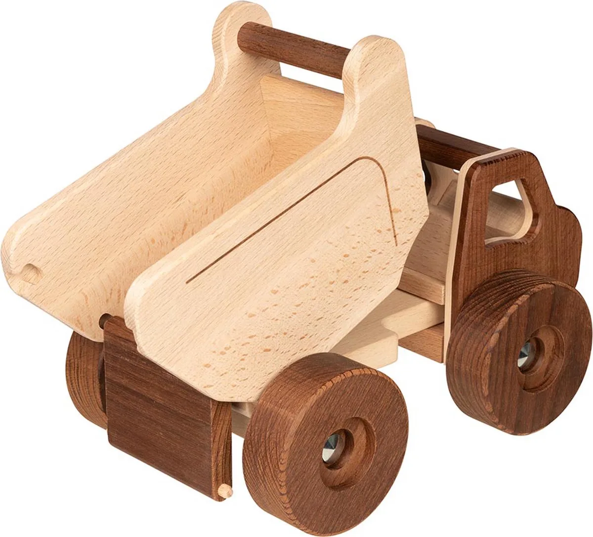 Houten voertuig - Kiepwagen - 27X16X8Cm - 3 Jaar van Goki in Bruin – productfoto