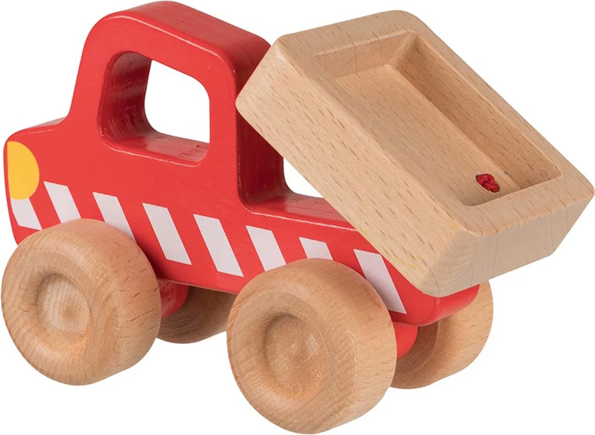Wooden Dump Truck von Goki in Rot – Produktfoto