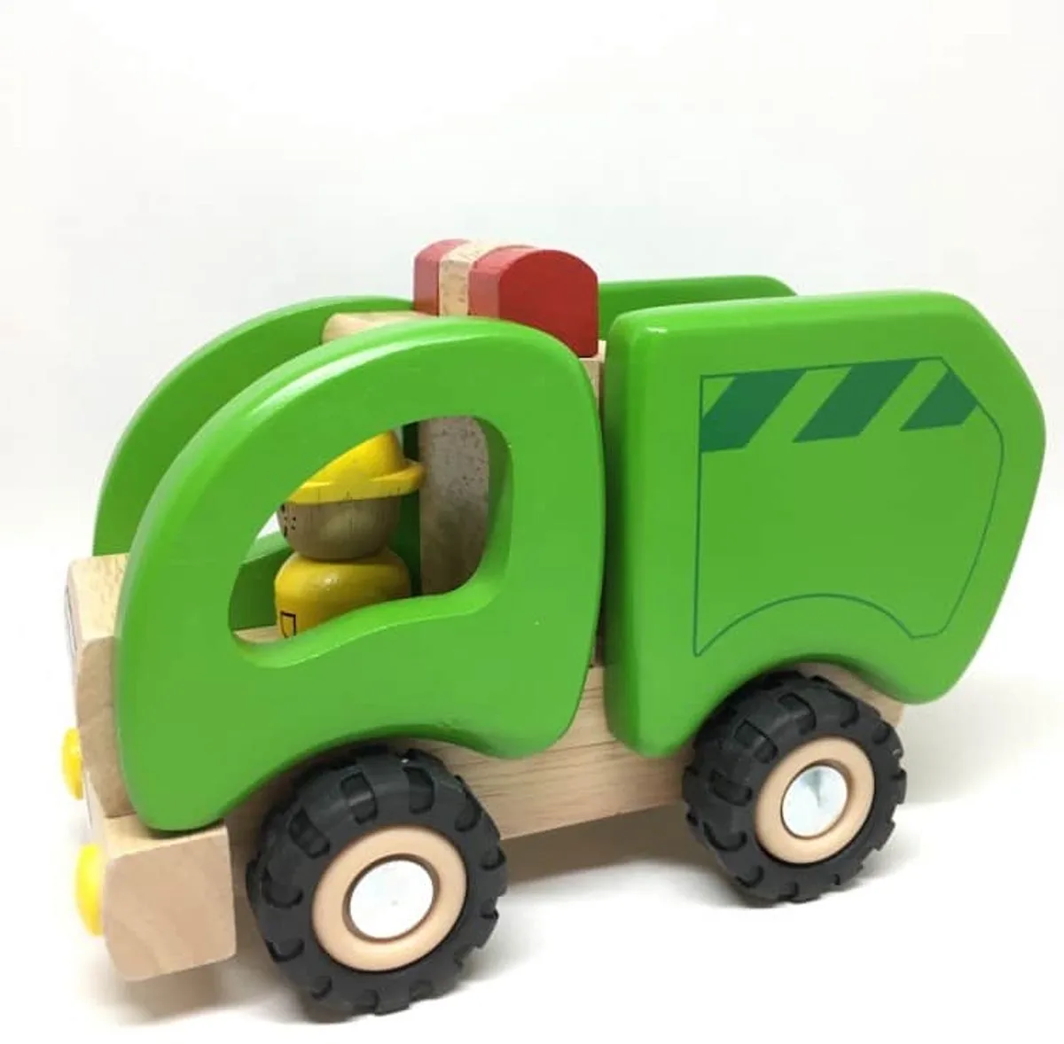 Wooden Garbage Truck von Goki in Rot – Produktfoto