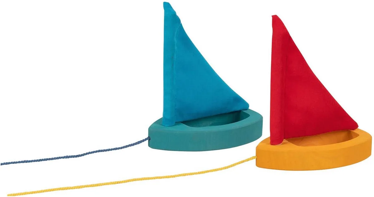 houten zeilboot speelgoed - kleurrijk badspeelgoed voor kinderen. van Goki in Meerkleurig – productfoto