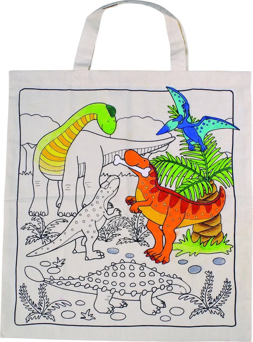 Katoenen Draagtas-Dinosaurus de Goki en Lichtbruin – photo du produit