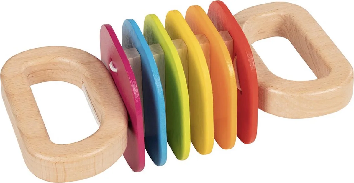 KLAPPER REGENBOOG 16x8x6cm, hout, 1+ van Goki in Meerkleurig – productfoto