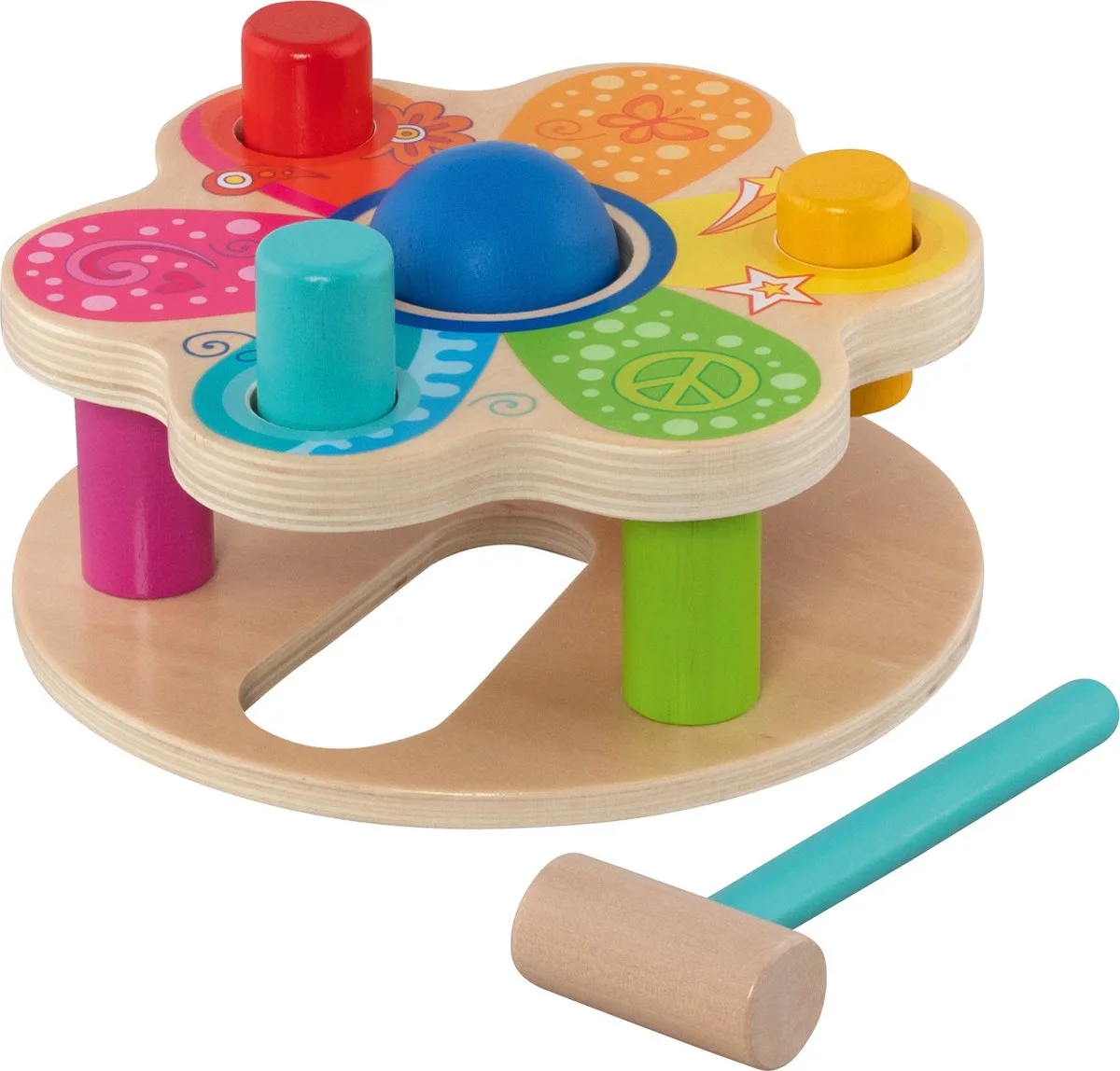 Klopbank - Flower Power - 6 Delen - Hout - 1 Jaar by Goki in Multicolour – product photo