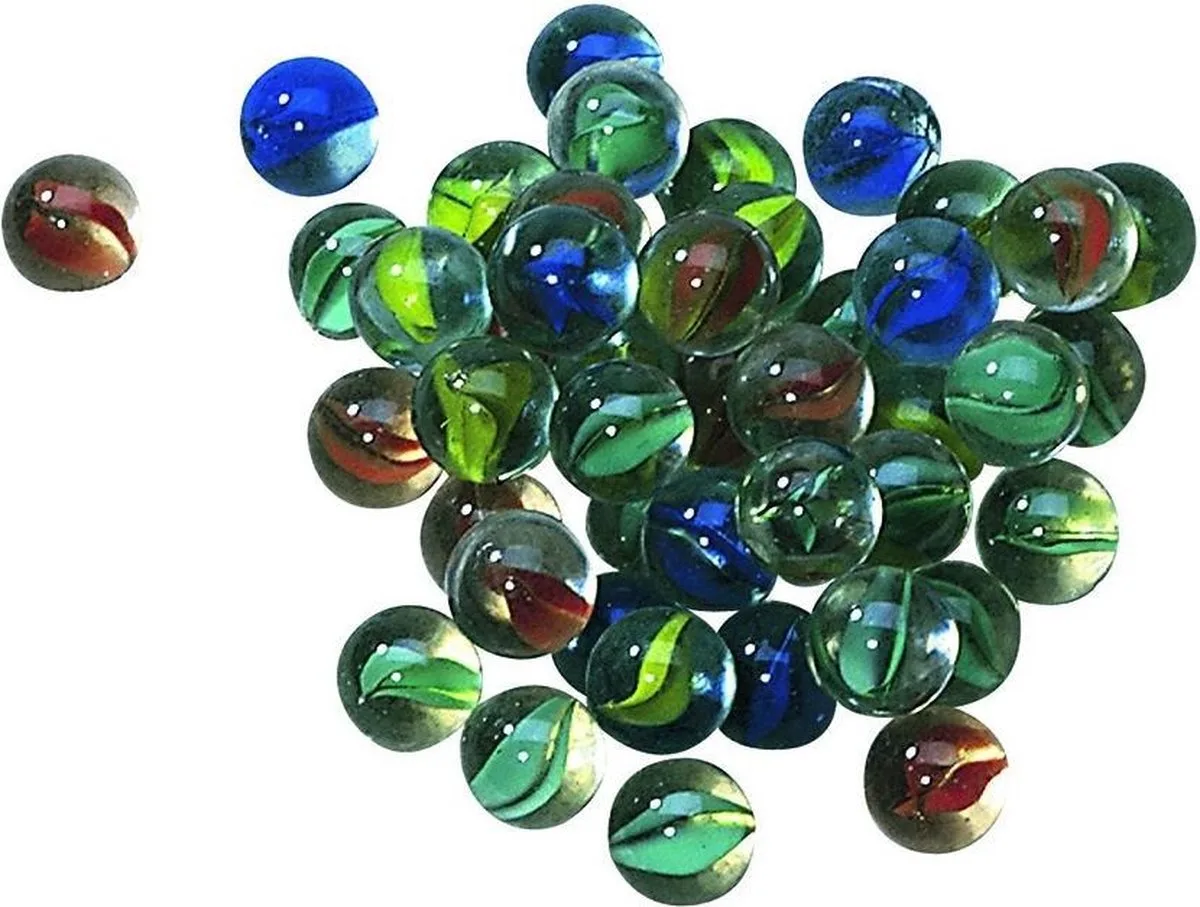 Knikkers - Katoog Set - Zakje Met 50 Knikkers - 3 Jaar van Goki in Blauw – productfoto