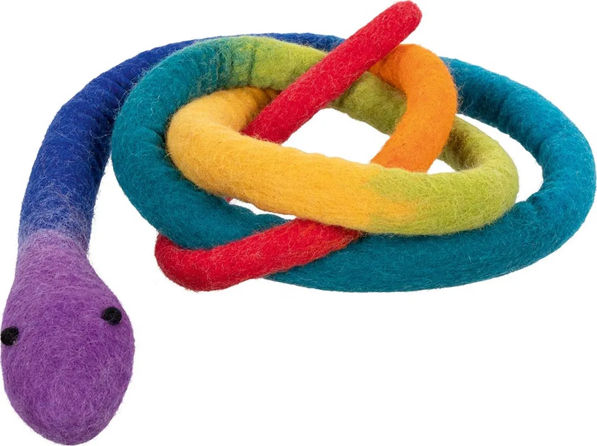 Knuffels - Slang Boa - Wollen Vilt - 1 Jaar de Goki en Multicolore – photo du produit