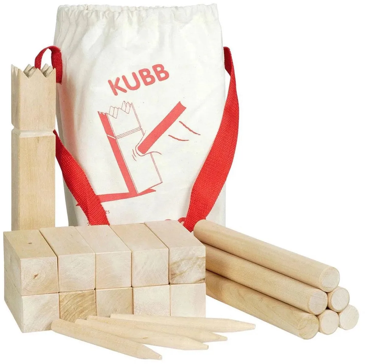 Kubb Vikingschaakspel Koning 6.5x6.5x30cm van Goki in Hout – productfoto
