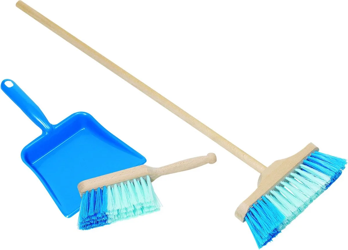 Kuisspeelgoed - Kinderborstel En Handveger Met Veegblik - Blauw - 3 Jaar de Goki en Bleu – photo du produit