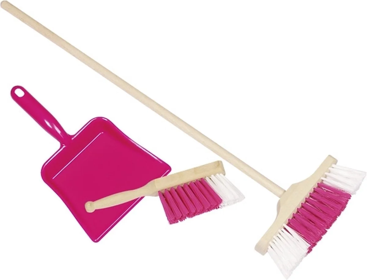 Broom Dustpan Tin Pink von Goki in Rot – Produktfoto