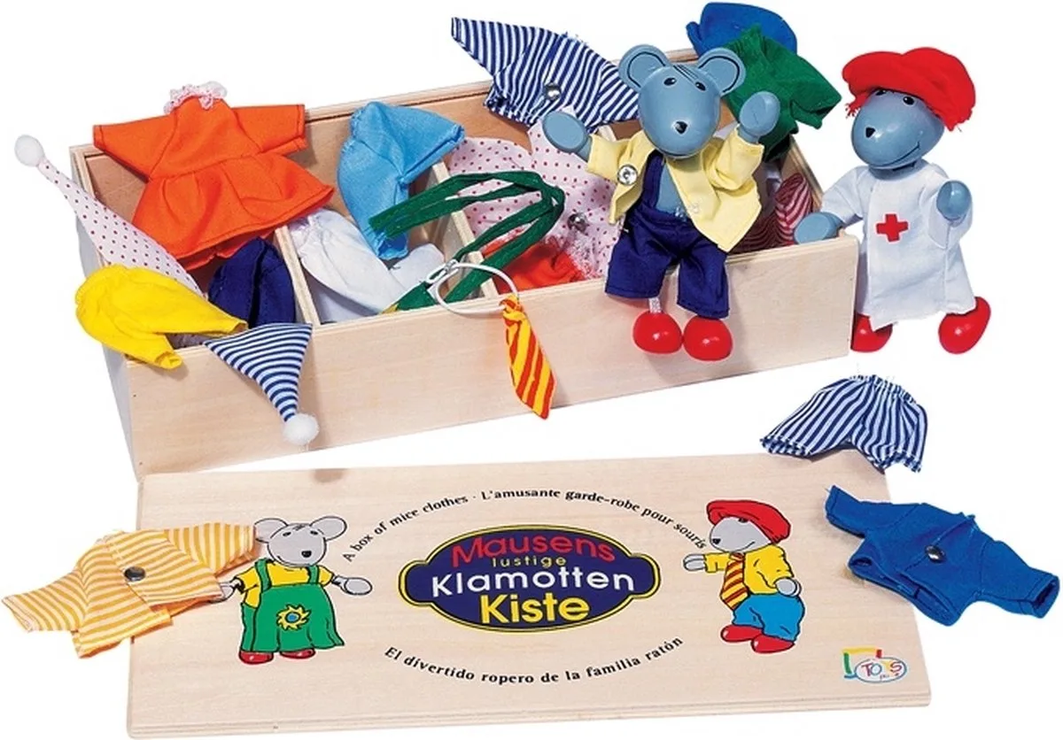 Lia En Luca - Garderobe Voor Muizen - Met 2 Buigpopjes 11Cm - En 8 Outfits - 3 Jaar van Goki in Meerkleurig – productfoto
