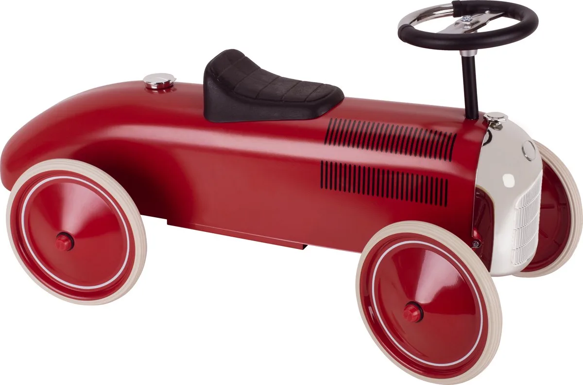 Loopauto - Rood - 73,5x35x40cm - Metaal en Kunststof - 1+ fra Goki i Rød – produktbillede