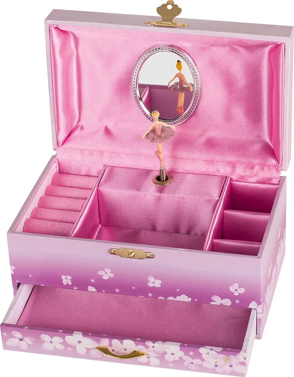 Muziekdoos - Ballerina - Zwanenmeer - Met Opbergvakjes En Schuif - 3 Jaar van Goki in Meerkleurig – productfoto