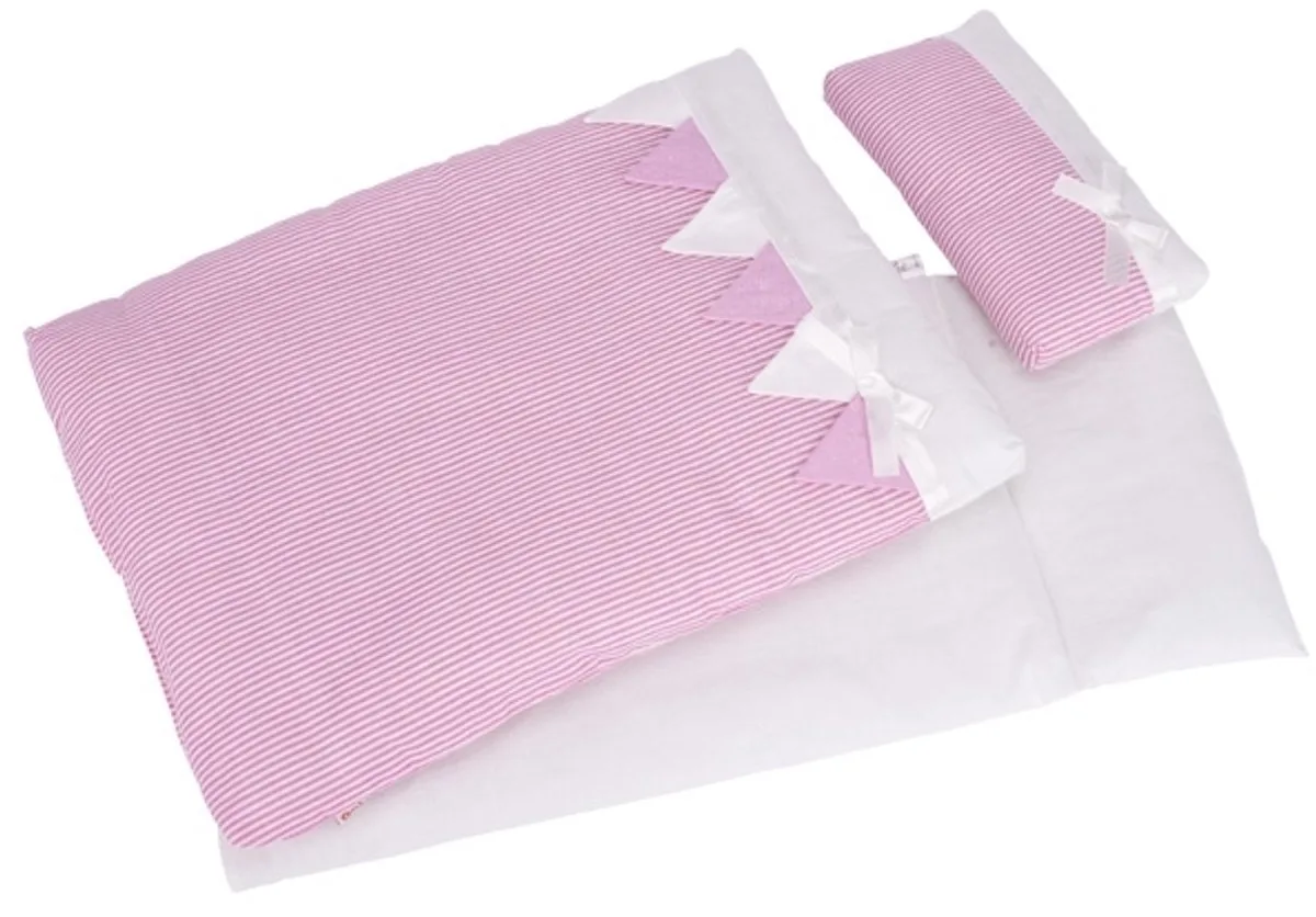 Poppen Beddengoed Strepen från Goki i Rosa – produktbild