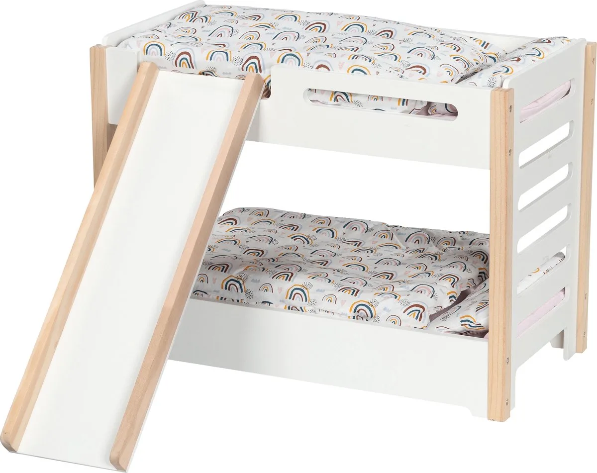 Poppenbed - Stapelbed Met Glijbaan - 52X28X39Cm - 3 Jaar van Goki in Meerkleurig – productfoto