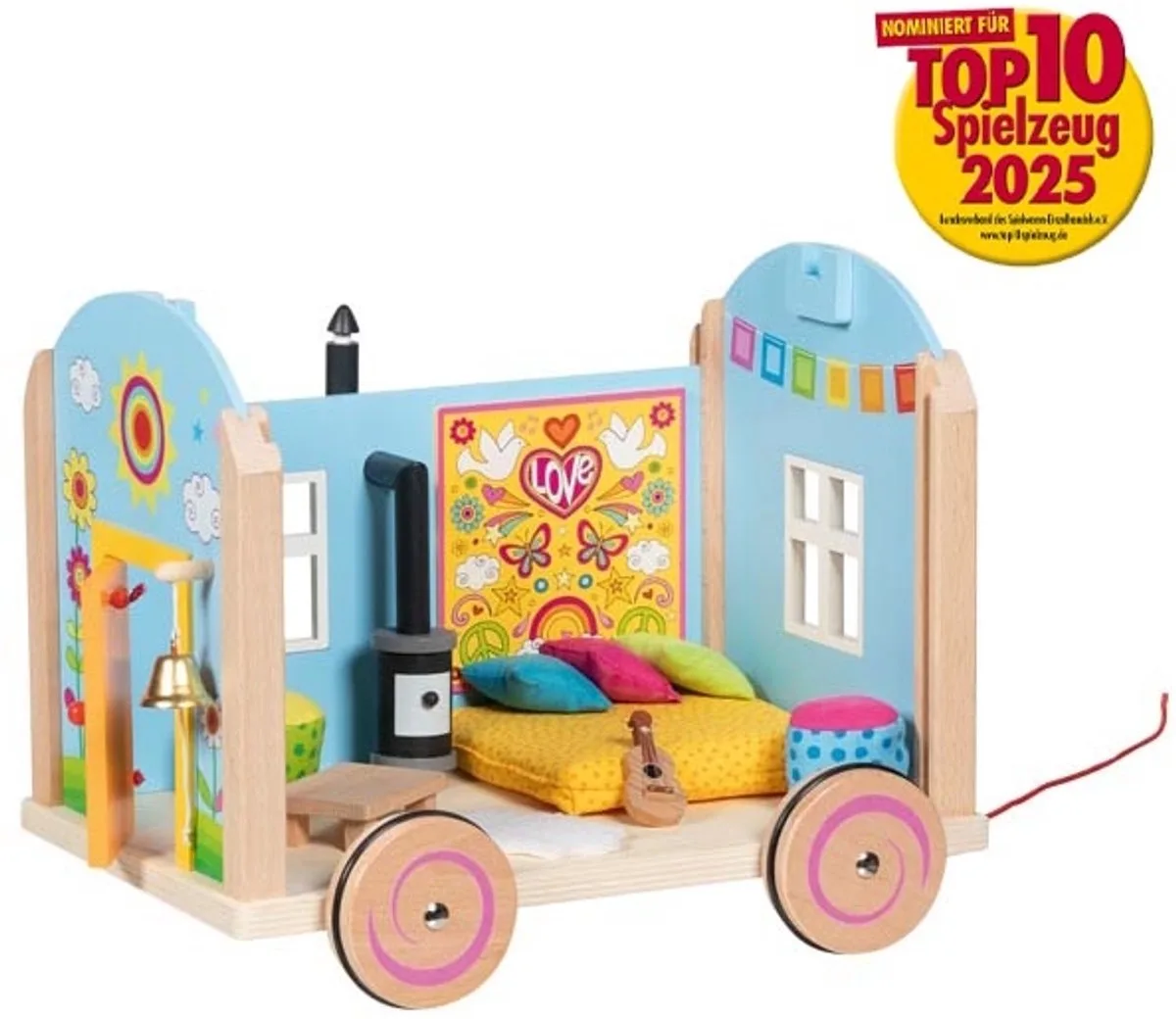 Poppenhuis - Caravan Spirit - Hout - 12 Delen - 3 Jaar by Goki in Multicolour – product photo