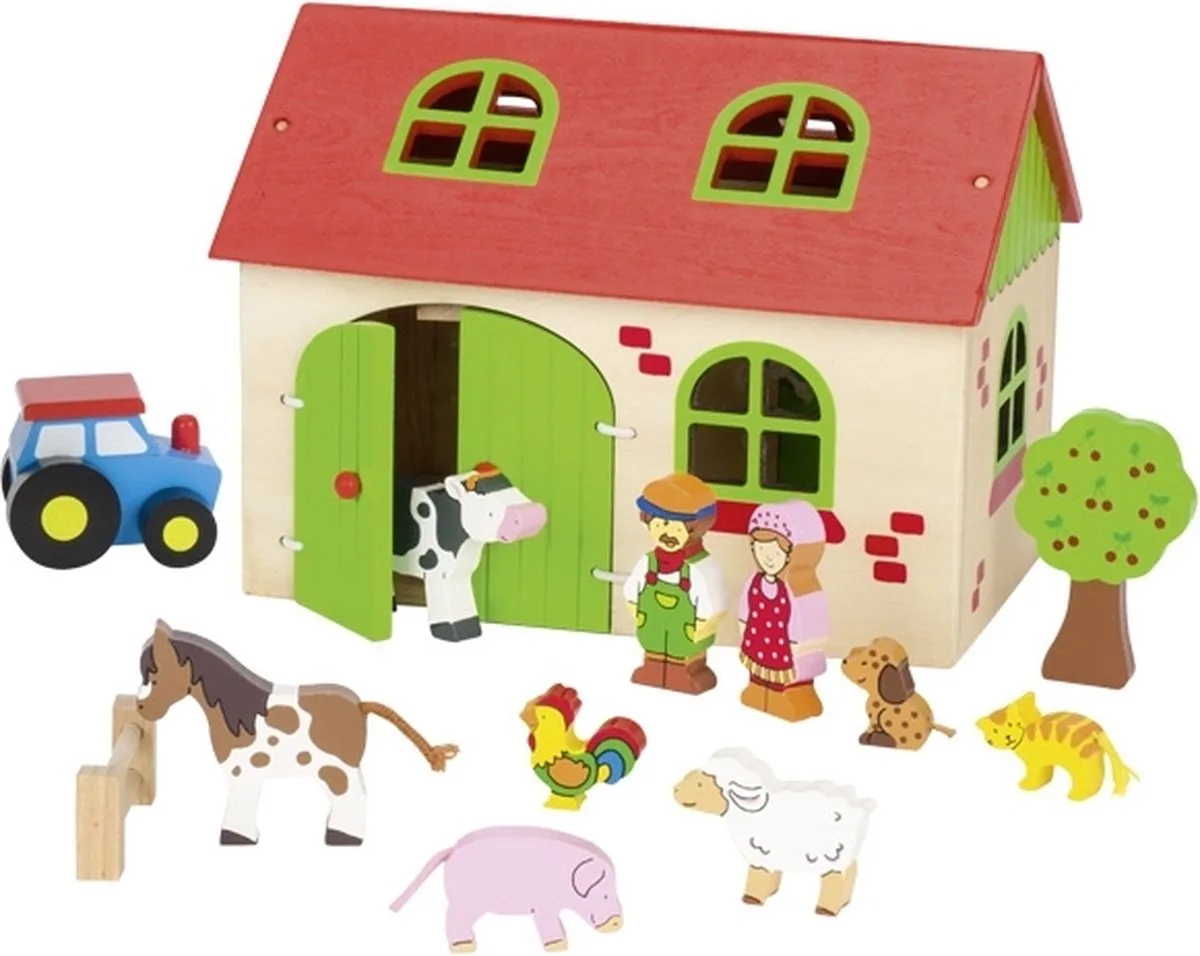 Poppenhuis - Mijn Boerderij - 19X13,5X14Cm - 13 Delen - 3 Jaar de Goki en Multicolore – photo du produit