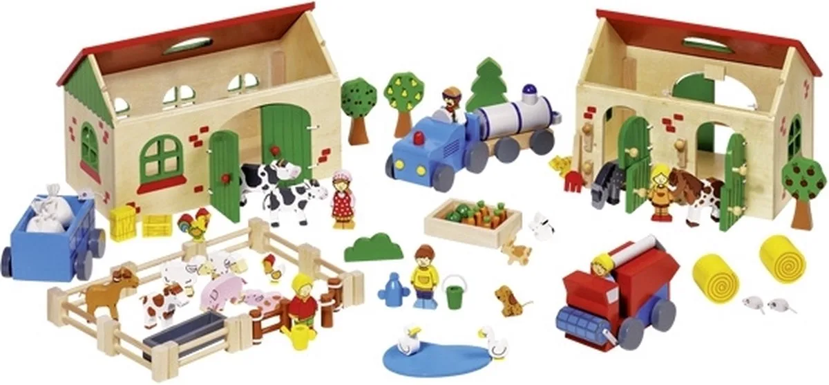 Wooden Farm 71 pcs von Goki in Mehrfarbig – Produktfoto